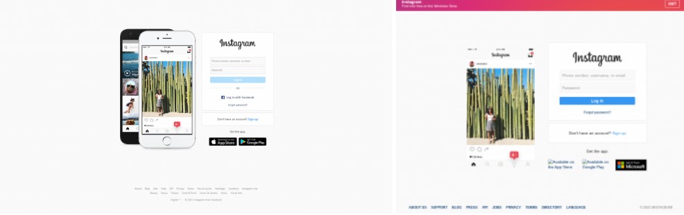 Популярна схема шахрайства у Instagram – підроблена сторінка авторизації. ESET.